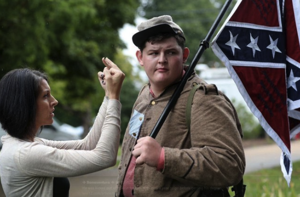 Allen Armentrout gained Internet fame this Tuesday after he was mocked by protesters for his silent vigil in front of a Confederate monument to General Robert E. Lee in Emancipation Park in Charlottesville, Virginia.